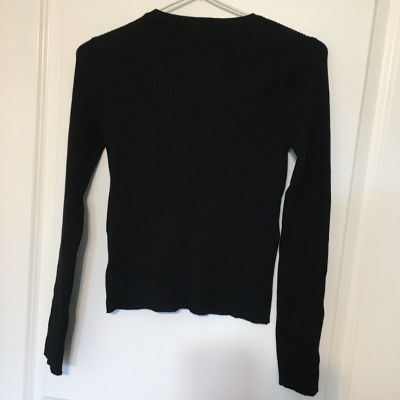 ZARA Sweater | Women's Black with Silver Hook and Eye Sleeve detail Size M - Picture 5 of 9